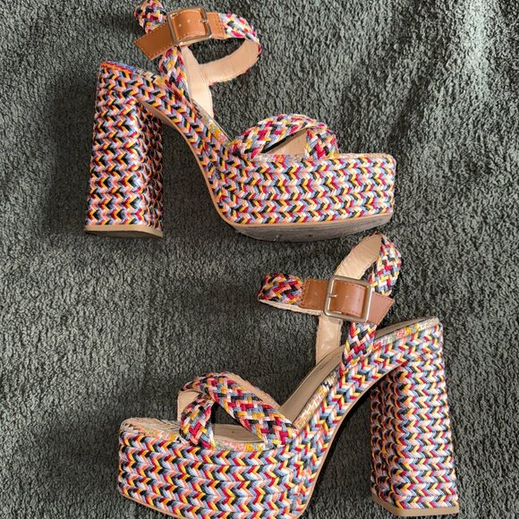 Jessica Simpson Colorful Knit Strappy Heels • Size 8.5 M - Picture 8 of 8